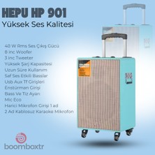 HEPU HEPU-901 Profesyonel Bluetooth Hoparlör Kablosuz 1 Ad Kablosuz Mikrofonlu 8'inc Subwoofer Ultrabass Hd