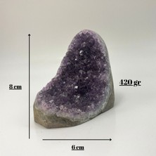 Yıldız Doğal Taş Sertifikalı Ametist Doğal Taş Ham Kaya 420 gr 8 x 6  cm