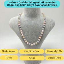 Yıldız Doğal Taş Sertifikalı Helkum Doğal Taş 6mm Makrome Kolye 45 cm- 55 cm Ayarlanabilir Ölçü