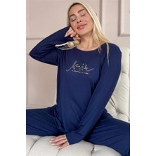 Lacivert Magic Dublin Uzun Kollu Kadın Pijama Takımı