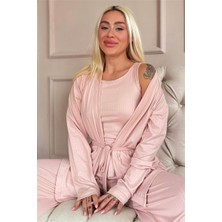 Pudra Dublin Sabahlıklı Kadın Pijama Takımı