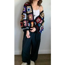 El Örgüsü Motif Detaylı Kadın Hırka