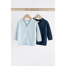 Next Baby Pamuklu Mavi Lacivert Örgü Hırka 2’li Set