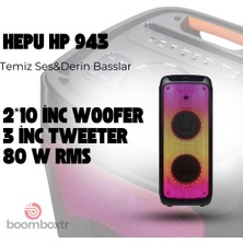 Hepu 943 Profesyonel Taşınabilir Bluetooth Hoparlör 25CM*2 Subwoofer