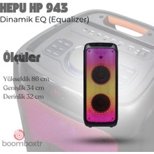 Hepu 943 Profesyonel Taşınabilir Bluetooth Hoparlör 25CM*2 Subwoofer