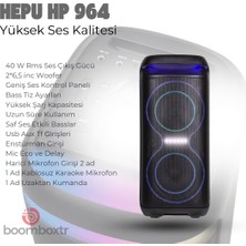 Hepu Hp 964 Taşınabilir Şarjlı 6.5 Inc *2 Rms 40 W Bluetooth Parti Hoparlörü
