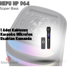 Hepu Hp 964 Taşınabilir Şarjlı 6.5 Inc *2 Rms 40 W Bluetooth Parti Hoparlörü
