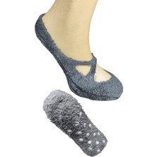 Maruf Shop 1 Adet Bayan Kaydırmaz Tabanlı Peluş Yoga Pilates Fitness Çorabı