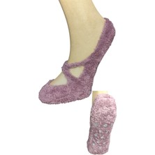 Maruf Shop 1 Adet Bayan Kaydırmaz Tabanlı Peluş Yoga Pilates Fitness Çorabı