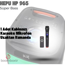 Hepu Hp 965 Şarjlı TAŞINABILIR40 Watt Rms 2*8 Inch Bluetooth Hoparlör