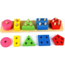 Toy Anaokulu Ahşap Oyuncak 8’li Kavram Seti Yapboz Geometrik Şekiller