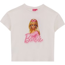 Ekru Kız Çocuk Baskılı T-Shirt BRB5SG-TST6420