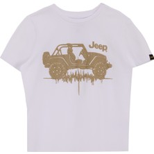 Jeep Ekru Erkek Çocuk Baskılı T-Shirt J5SB-TST7748