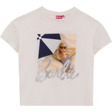 Ekru Kız Çocuk Baskılı T-Shirt BRB5SG-TST6012