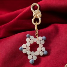 Sibelya Aksesuar Doğaltaş Yıldız ve Metal Düğüm Temalı Çanta Charm(Bag Charm)