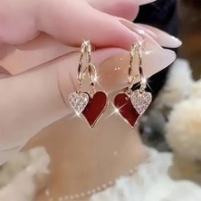 Mumicemum Glamour Çift Kalp Sallantılı Küpeler