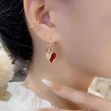 Mumicemum Glamour Çift Kalp Sallantılı Küpeler