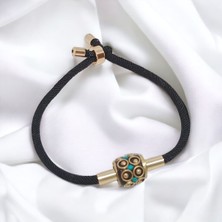 Sibelya Aksesuar El Yapımı Tibet Boncuğu Asansör Kapama Bileklik Siyah