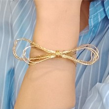 Sibelya Aksesuar Altıın Kaplama '' Fiyonk '' Figürlü Bileklik