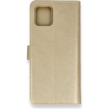  Samsung Galaxy A91 / S10 Lite Kılıf Deri Kartlıklı Kılıf Kapaklı Kılıf Cüzdanlı - Gold