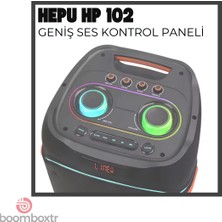 Hepu Hp 102 Taşınabilir Şarjlı Bluetooth Hoparlör 80 Rms 2*10 Inc Woofer
