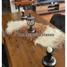 Camel -Krem Tibet  Peluş Masa Örtüsü Şık Dekoratif Lüks Elegant Modern Dekoratif  Runner.