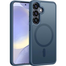 M.tk moveteck Samsung Galaxy S25 Plus Kılıf Kamera Çıkıntılı Mat Magsafe Wireless Şarj Destekli Siyah Renkli Hassas Butonlu Flet Kapak