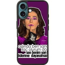 Apple iPhone 16 Plus Siyah Baskılı A++ Kalite Koruma  Silikon Kılıf A++