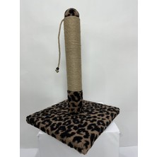 Panter Desen 42 cm Peluş Kaplama Tekli Kedi Tırmalama Tahtası | Tırmalamaya Dayanıklı Kompakt Yapı, Modern Tasarım ve Soft Renklerle Şık Görünüm