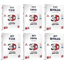 3D Yayınları   2024 Tyt Ayt Fizik  /  Kimya  /  Biyoloji Video Destekli Defteri Seti 6 Kitap