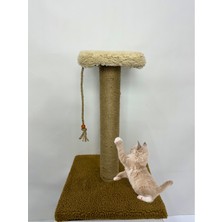 Komana Pontika Peluş Dokulu Oturmalı Tek Stepli Kedi Tırmalama Tahtası 44 cm Soft Sevilen Renkler