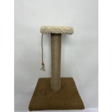 Komana Pontika Peluş Dokulu Oturmalı Tek Stepli Kedi Tırmalama Tahtası 44 cm Soft Sevilen Renkler