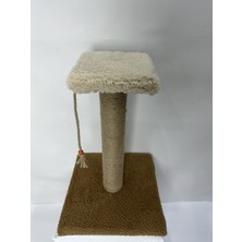 Komana Pontika Peluş Dokulu Oturmalı Tek Stepli Kedi Tırmalama Tahtası 44 cm Soft Sevilen Renkler
