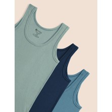 Erkek Çocuk  Pamuk Renkli 3 ' Lü Atlet 2005-3