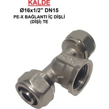 Kalde Ø16X1/2" Pex Te İç Dişli - Dişi (Mobil Sistem Bağlantı Parçası)