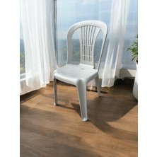 Nar Sokağı 4 Adet Kolsuz Plastik Sandalye Bahçe Balkon ve Mutfak Sandalyesi