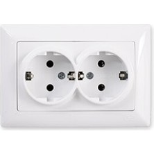 Günsan Elektrik İkili Topraklı Priz Beyaz Visage