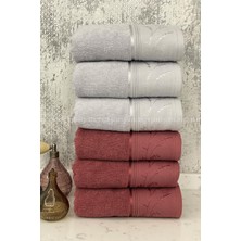 Özdilek Ditsy El-Yüz Havlusu 6 Adet-Mürdüm-Gri