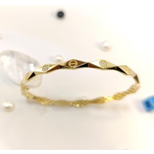 Altın Ofisi Karo Kelepçe Bilezik 14  AyarAltın Hd Videolu