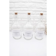 Dekoratif Cam Galon Mantar K. 3'lü Deterjan ve Yumuşatıcı Şişesi(Siyahlar,renkliler,beyazlar 1500ML)