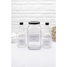 Zeze Desing Deterjan Kavanozu 3000ML-GALON Yumuşatıcı Şişesi 1000ML -Galon Sıvı Deterjan Şişesi 1000ML Cam