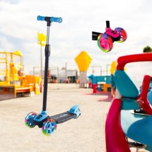 Cool Wheels Işıklı Tekerlekli Çocuk Scooter-Mavi/pembe