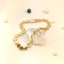 Altın Ofisi Yonca Zincir Bileklik Künye 14  AyarAltın Hd Videolu