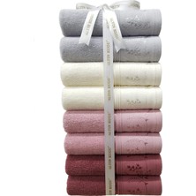 Özdilek Ditsy 8'li Havlu Mürdüm Pembe Krem Gri