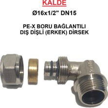 Kalde Ø16X1/2" Pex Dirsek Dış Dişli - Erkek (Mobil Sistem Bağlantı Parçası)