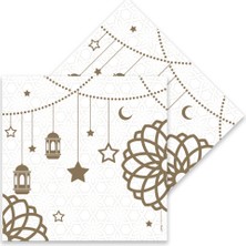 Mirabella Gift Hayırlı Ramazanlar Ramazan Sofralarına Özel İftar Vakti Baskı Peçete Sunum Peçetesi 33X33 16LI
