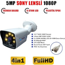 Gece Renkli - 5mp Lens 1080P Fullhd Ahd Güvenlik Kamerası - 6xultra Led - Plastik Kasa