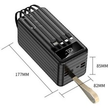 Washa 80000 mAh 3in1 USB Kablo LED Ekran Powerbank Kılıf Hediyeli