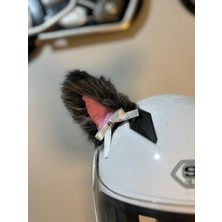 3dpazarıcom Motor & Motosiklet Kask Dış Aksesuar Gri Renk Kedi Kulağı