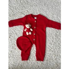 Çalışkan Online 3-6-9 Aylık Şapka Aksesuarlı Oyuncak Ayıcık Detaylı Bebek Tulumu